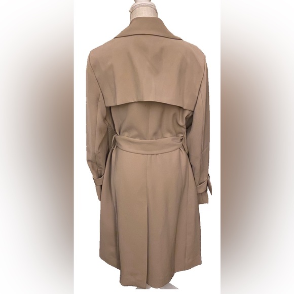 Ann Taylor Khaki Taupe Trench Coat Size 14 EUC - Picture 2 of 4